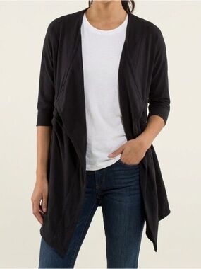 lululemon athletica Black Draped Open-Front Cardigan